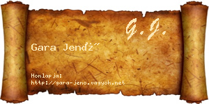 Gara Jenő névjegykártya